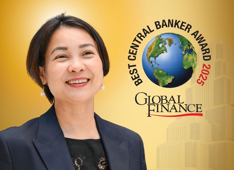H.E. Dr. Chea Serey, Governor of the National Bank of Cambodia, received the world's highest rating of A- as the most effective central banker