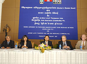 Left to right: Mr. Chea Sok, Mrs. Shan Sagoo, Mr. In Channy, Mr. Pascal Brandt-Gagnon, and Mr. John Brinsden