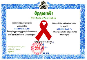 Certificate of Appreciation from Ministry of Labor and Vocational Training
