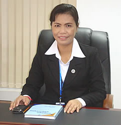 Mrs. SONG Phaleng, VP & Branch Manager of (Phsar Leu) Municipality Branch