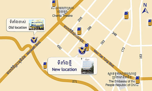 Map of Mao Tse Tung Boulevard (Phsar Deumkor) Branch Map of Mao Tse Tung Boulevard (Phsar Deumkor) Branch